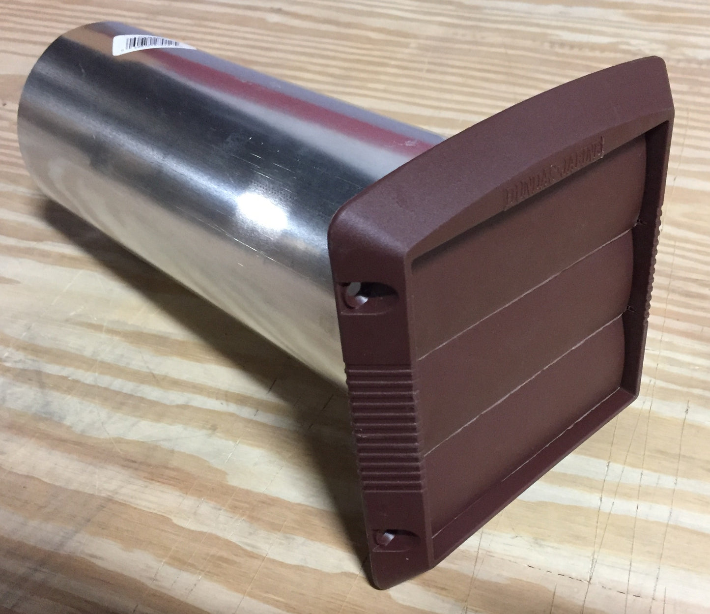 4" ALUMINUM DRYER VENT HOOD WITH BROWN PLASTIC GRILLE