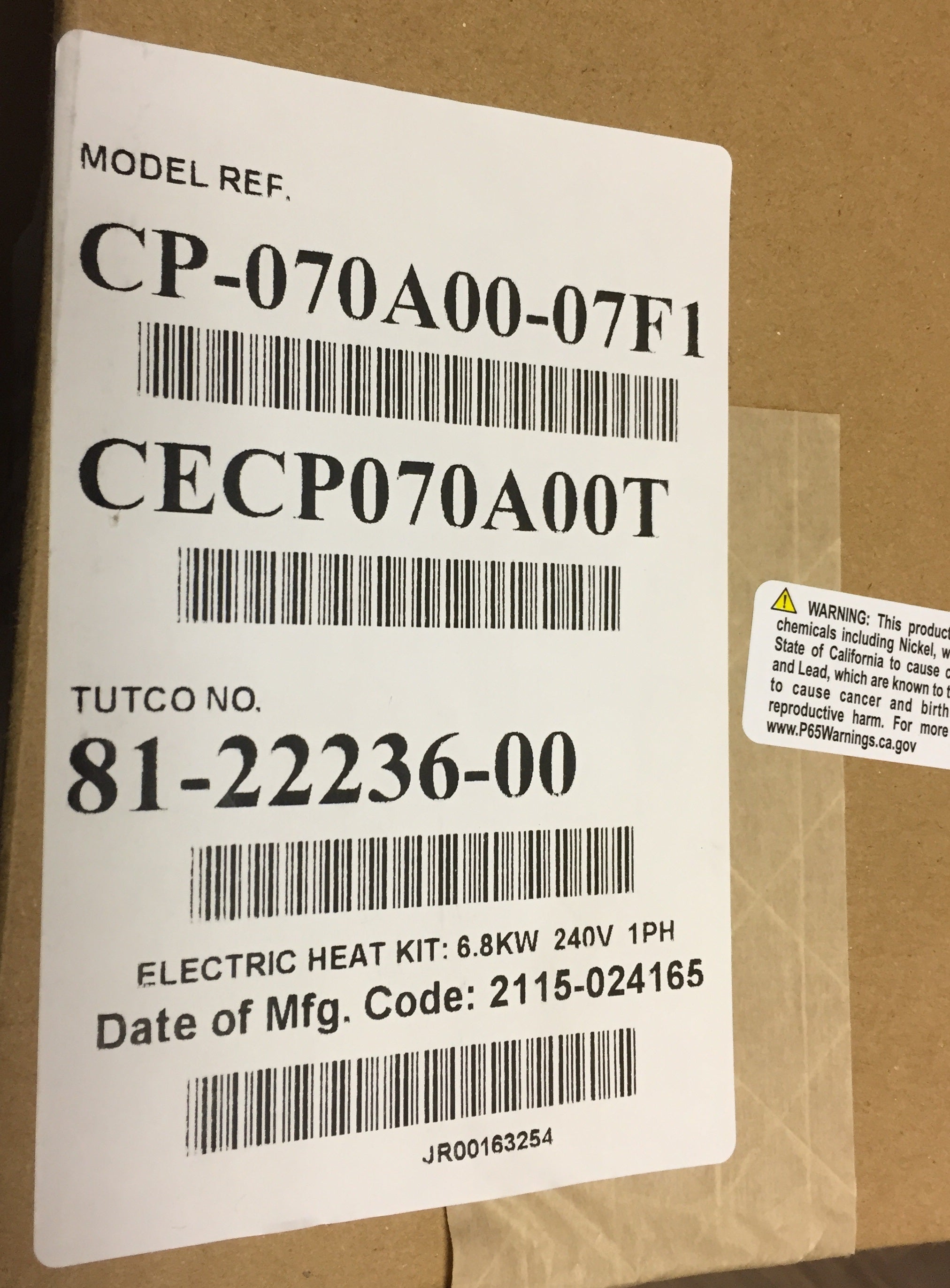 6.8kW Electric Heat Kit 240V/50/60/1 – Surplus City