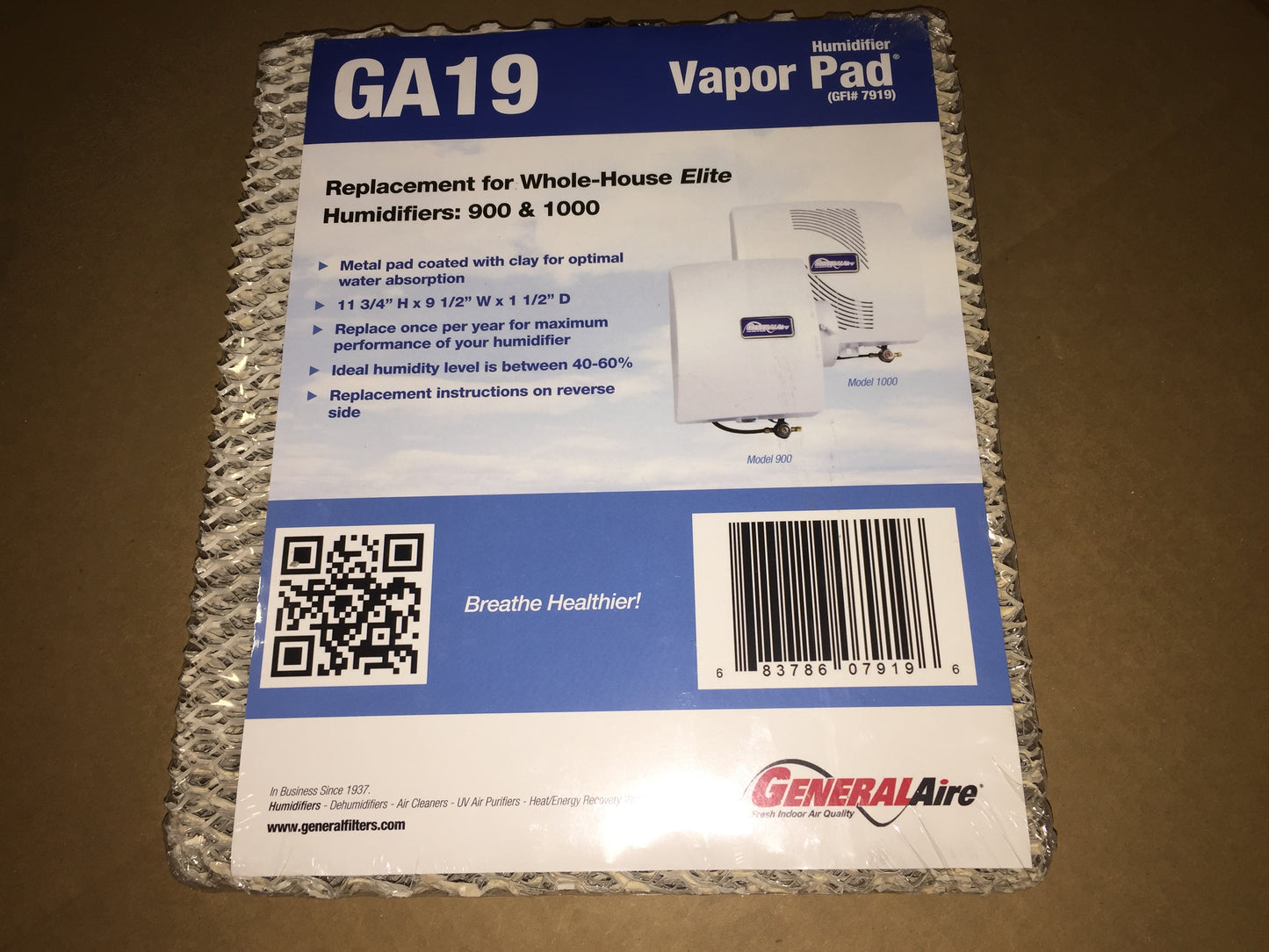 VAPOR PAD FOR 900 AND 1000 SERIES HUMIDIFIER 