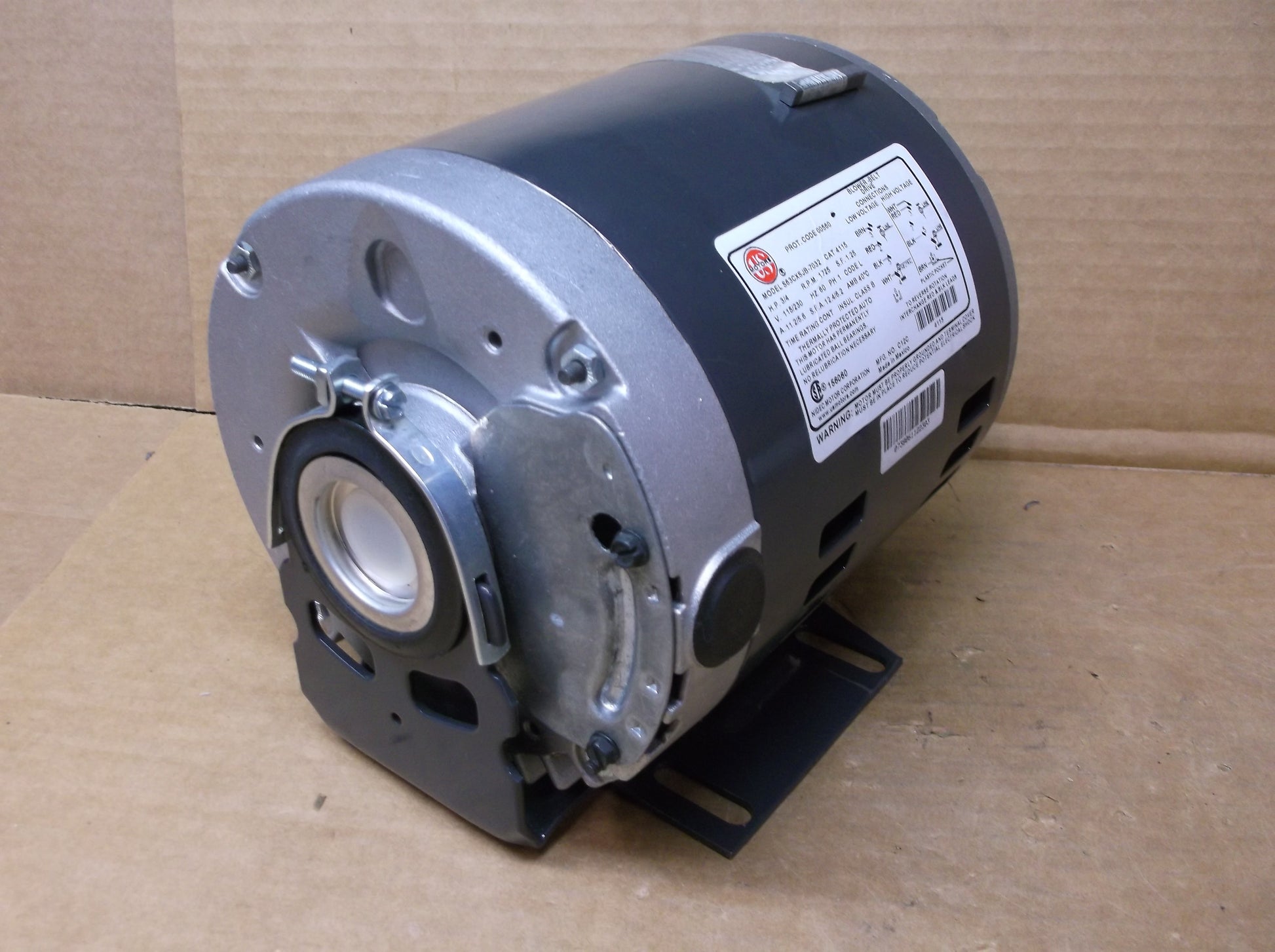 3/4HP BELT DRIVE BLOWER MOTOR 115-230/60/1 RPM:1725/1-SPEED