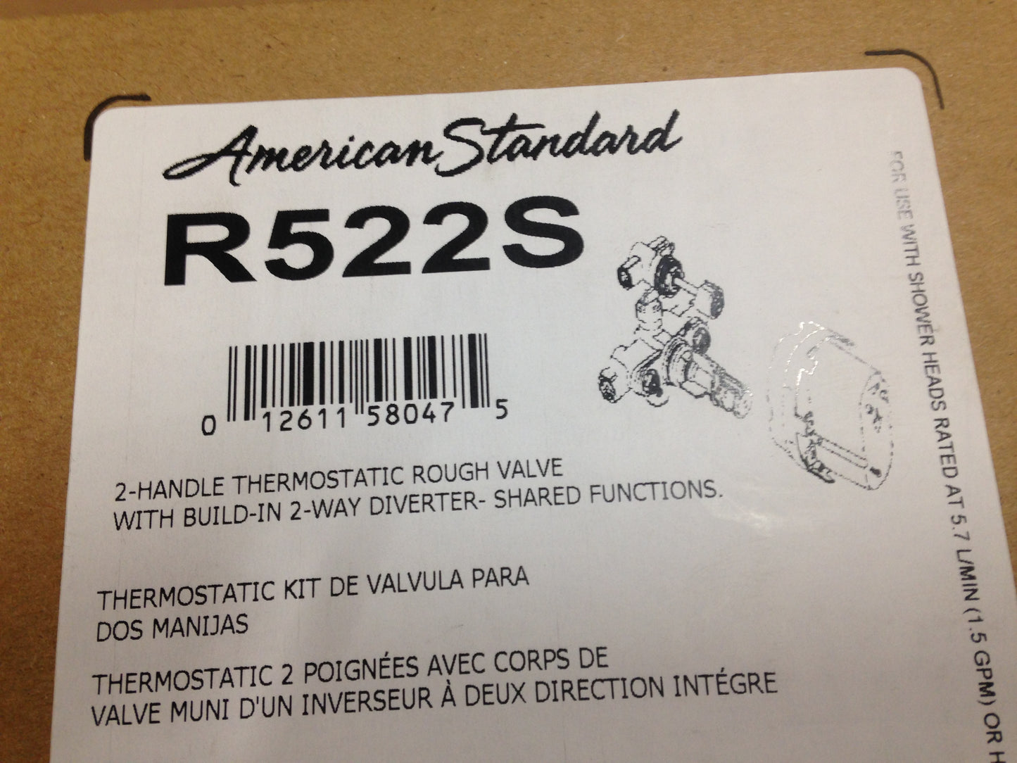 2 HANDLE THERMOSTATIC ROUGH VALVE W/BUILD-IN 2 WAY DIVERTER-SHARED FUNCTIONS