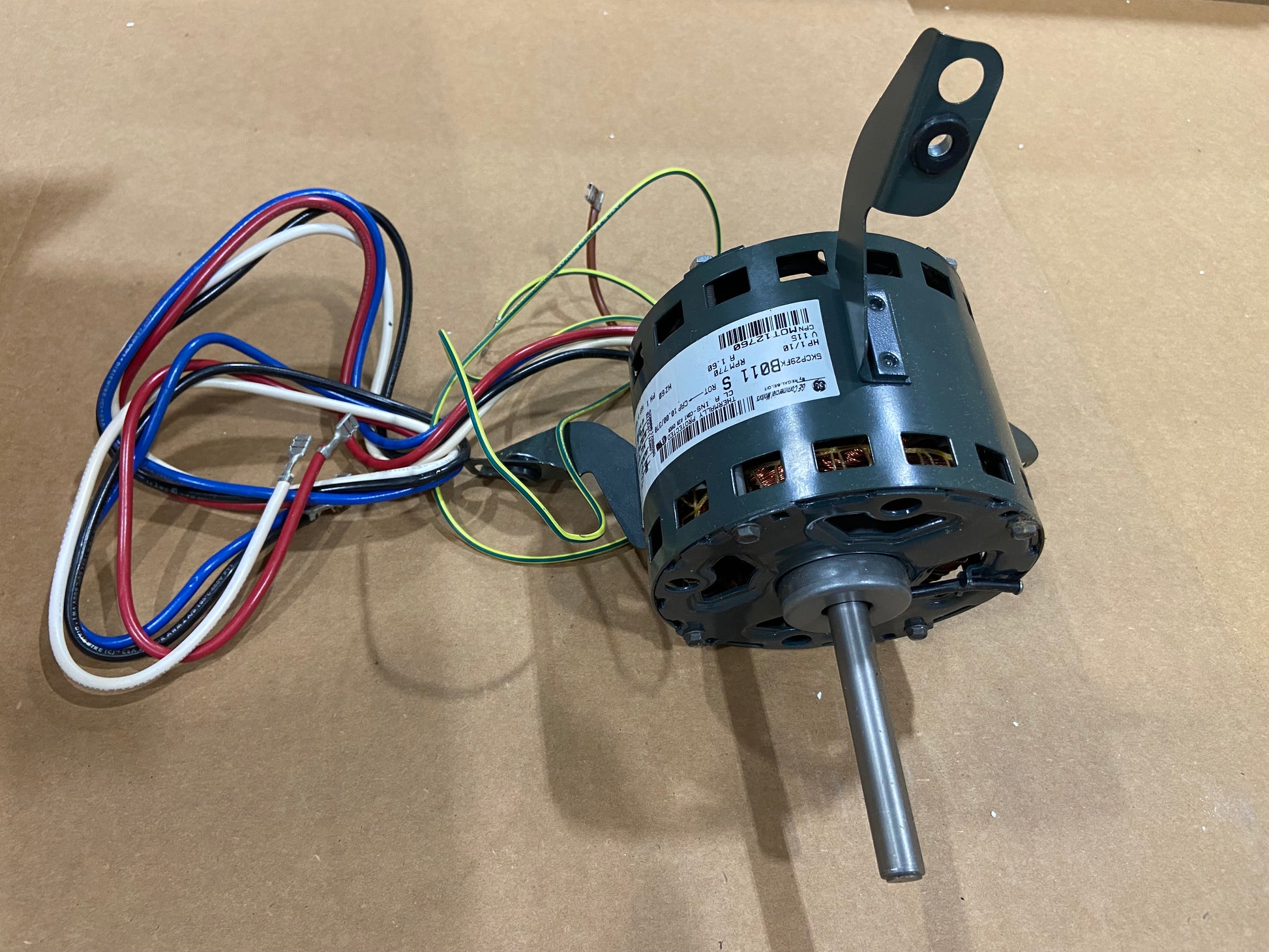 1/10 HP BLOWER MOTOR 115/60/1 770 RPM 1 SPEED 