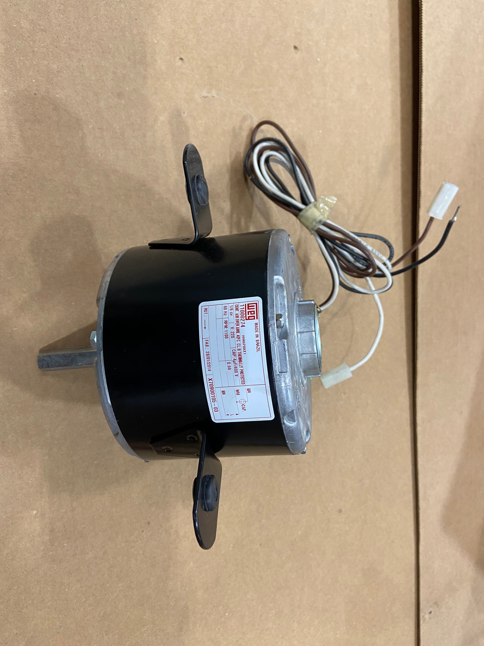 1/6HP CONDENSER FAN MOTOR 220/60/1 RPM:1100/1-SPEED