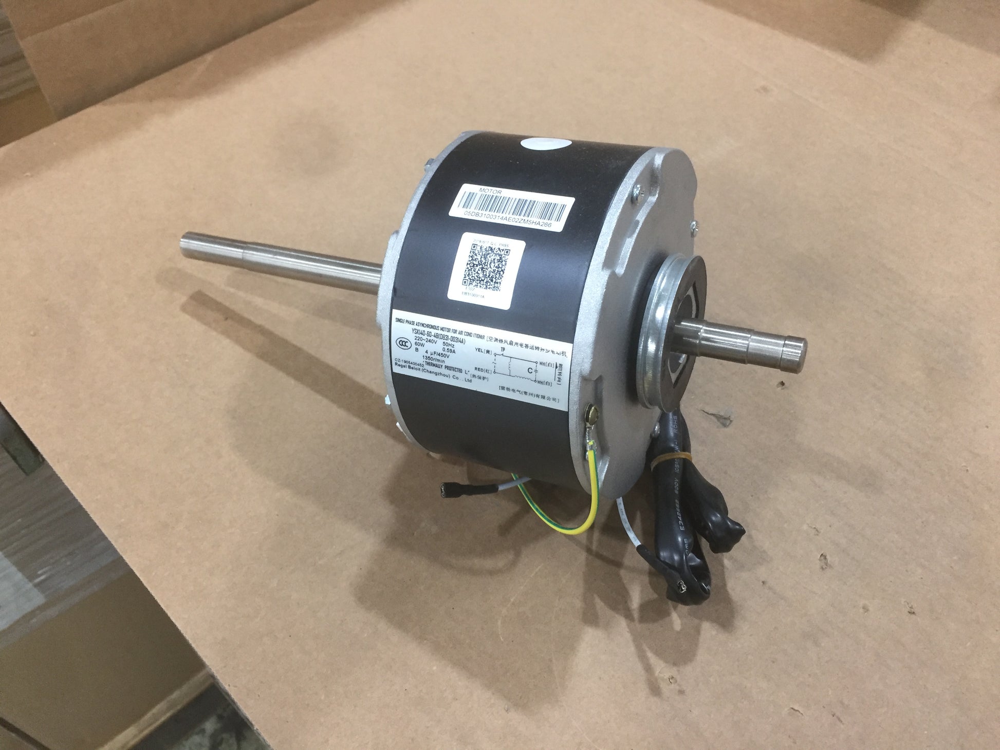 60 WATT ASYNCHRONOUS MOTOR FOR AIR CONDITIONER 220-240/50/1 RPM 1350