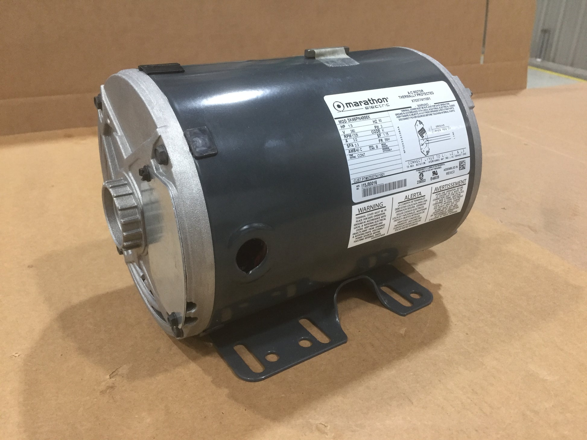 1 1/2 HP BLOWER MOTOR 380/60/3 1725 RPM 