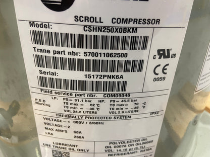 25 TON AC/HP SCROLL COMPRESSOR 380/60/3 R-410A