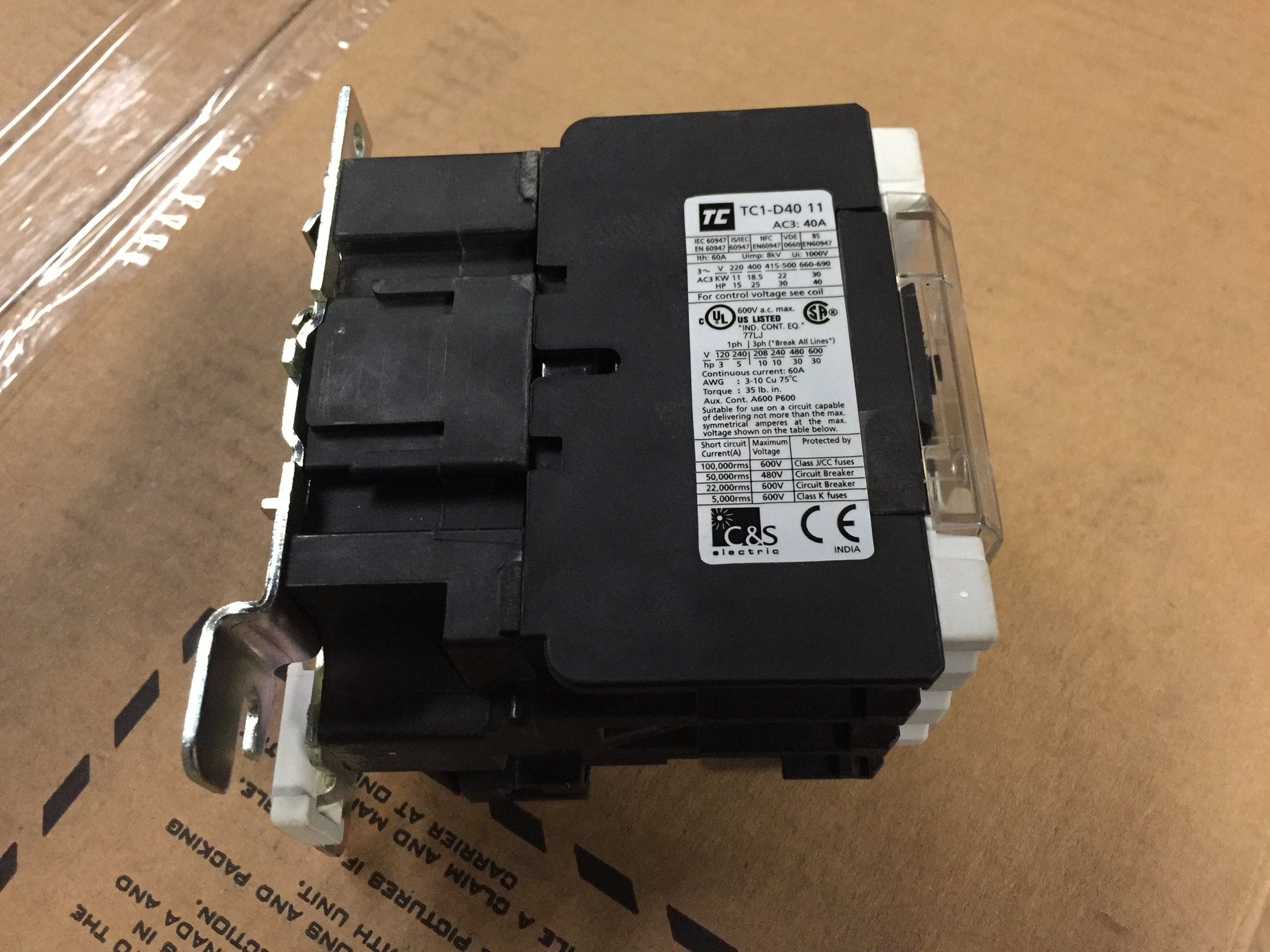 40 AMP CONTACTOR, COIL VOLTAGE 120V - 50/60HZ