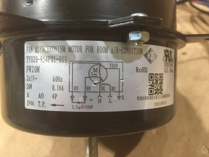 20 WATT ELECTRIC MOTOR 265/60/1 UNKNOWN RPM