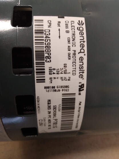 3/4HP CONSTANT TORQUE ECM UNPROGRAMMED MOTOR 120/60/1 RPM:1050 REVERSIBLE ROTATION 8.4 AMPS