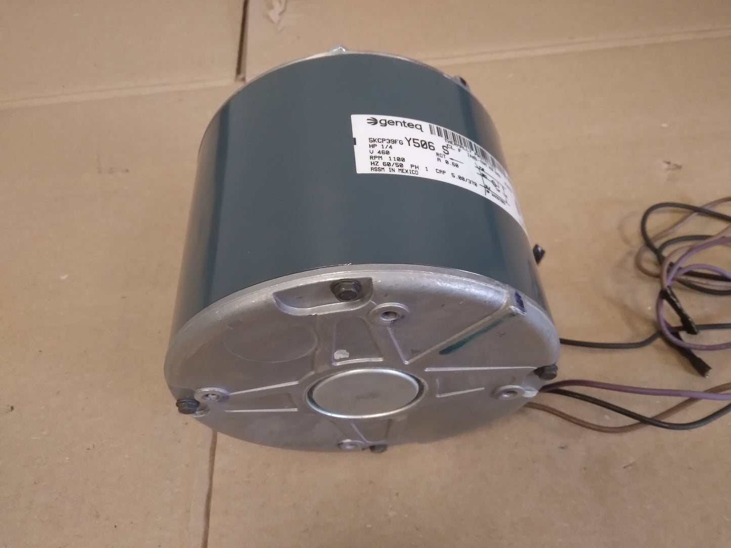 1/4HP PSC DIRECT DRIVE BLOWER MOTOR 460/60-50/1 RPM:1100/1-SPEED CCW 0.60 AMPS