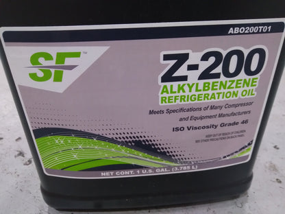 1 GALLON Z-200 ALKYLBENZENE REFRIGERATION OIL SUS 200 VIS-46