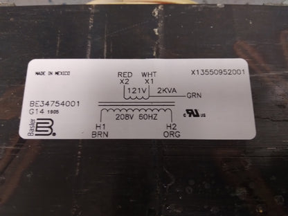 2000 VA TRANSFORMER, 208 PRIMARY AND 121 SECONDARY, 60 HERTZ 