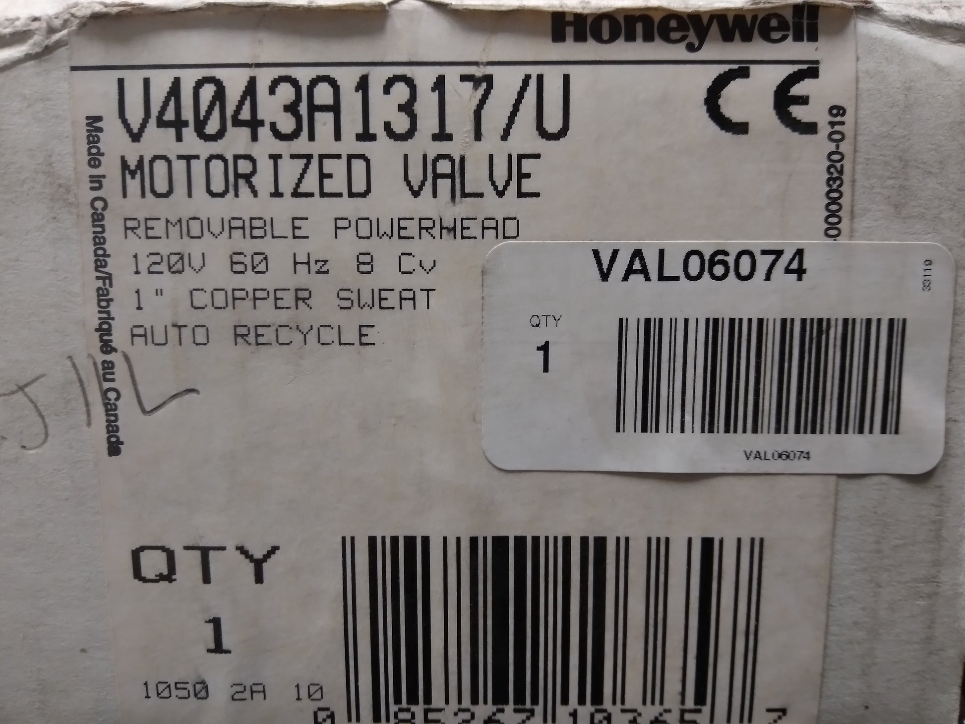 MOTORIZED POWERHEAD VALVE 120/50-60 0.08 AMPS 6/5 WATTS 