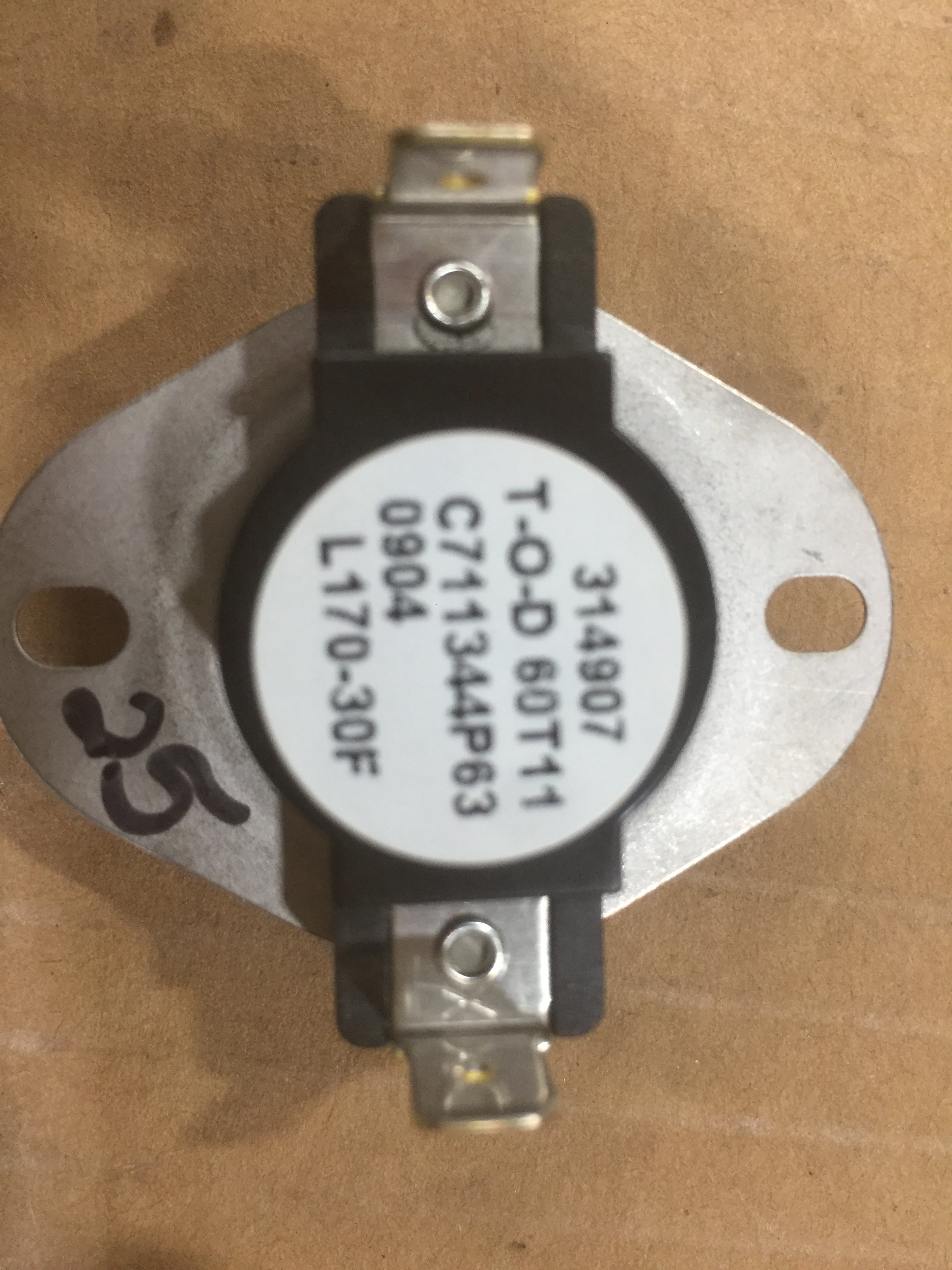Thermostat Limit Switch; Open at 150F, Close at 110F, 60TX11