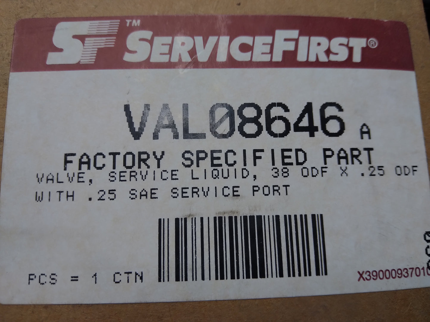 3/8" ODF X 1/4"ODF LIQUID LINE SERVICE VALVE WITH 1/4" ACCESS PORT