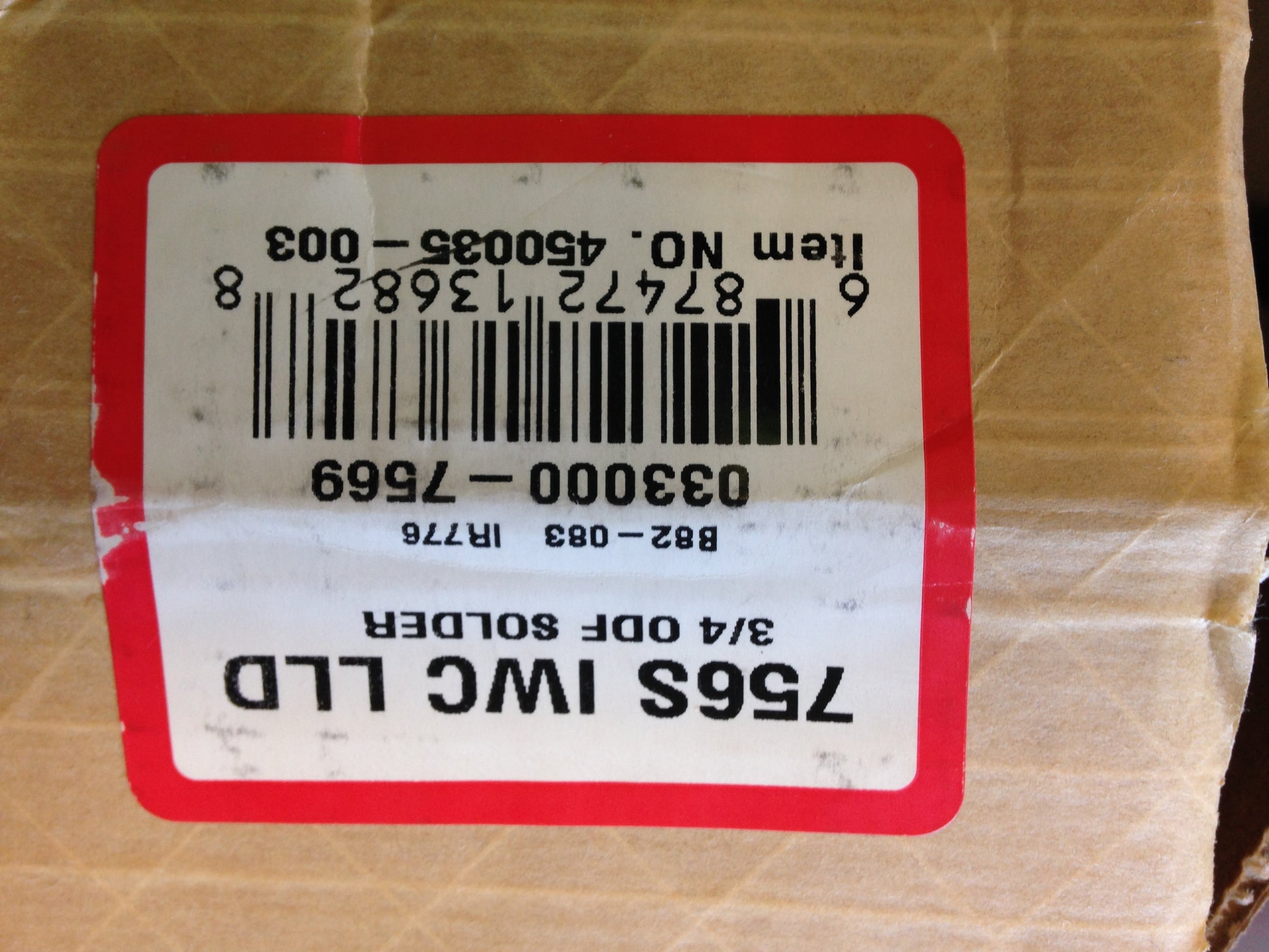 75 CU. IN. LIQUID LINE FILTER, 3/4" X 3/4" SWEAT