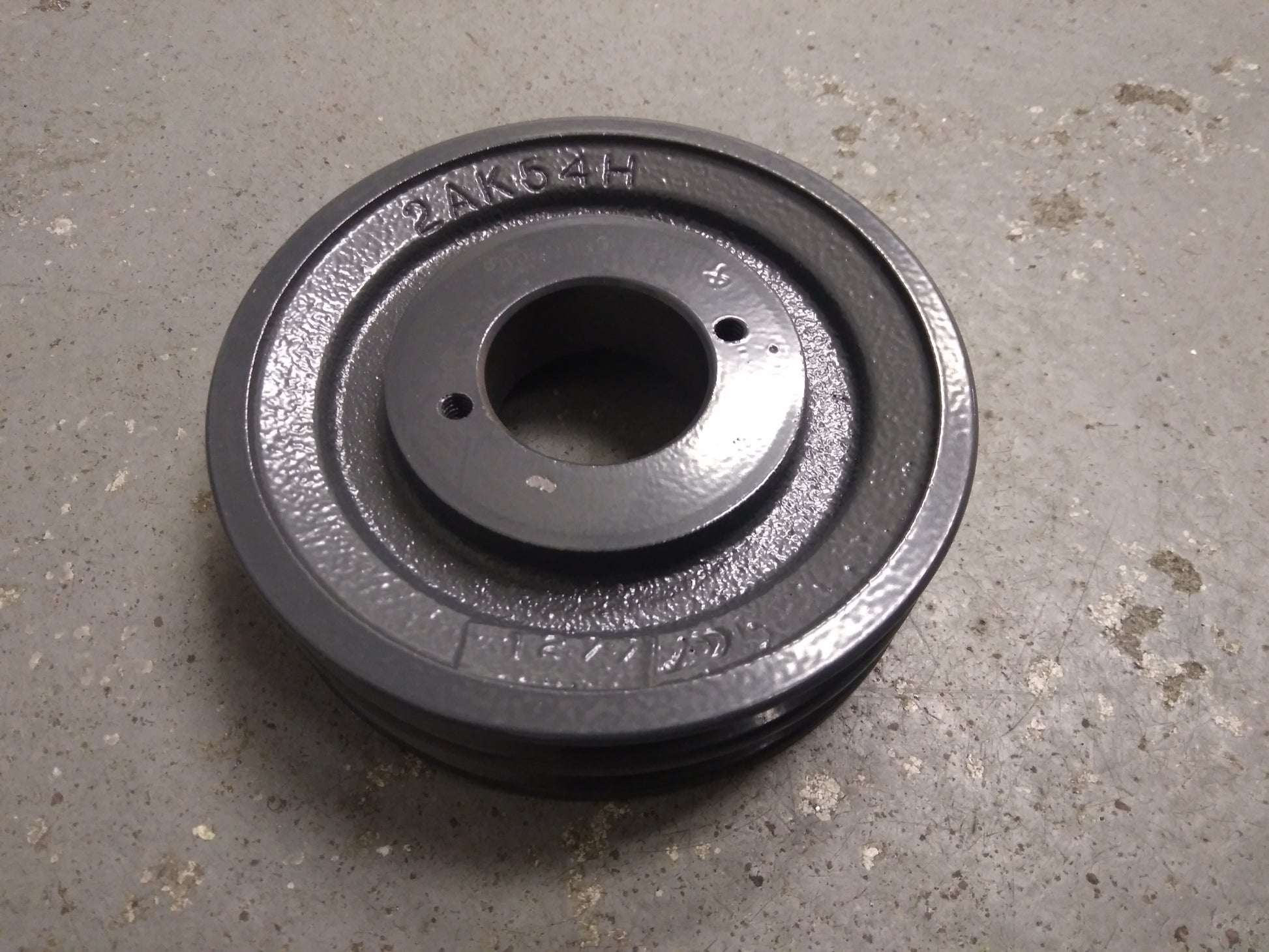 2 GROOVE CAST IRON SHEAVE PULLEY 1-5/8" BORE