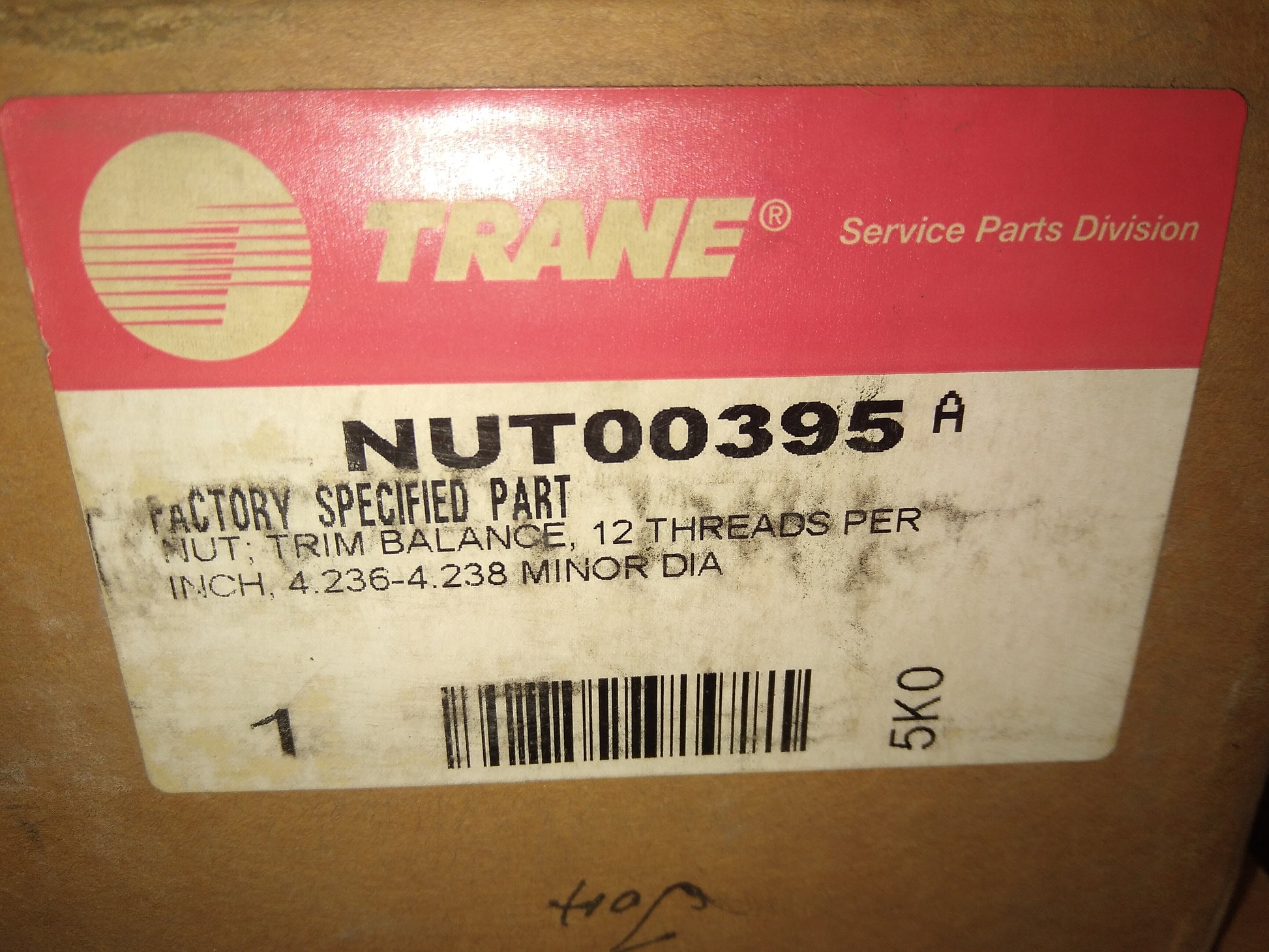 TRIM BALANCE NUT 12 THREADS PER INCH 4.236-4.238 MINOR DIA