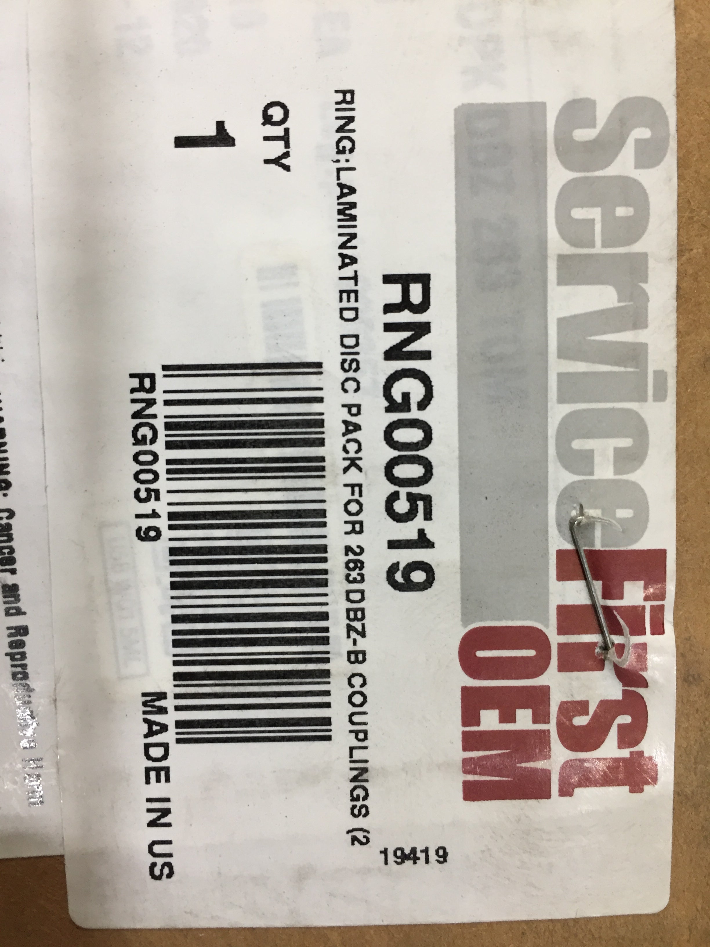 Laminated Disc Pack for 263DBZ-B Couplings **Sold as 18 Disc