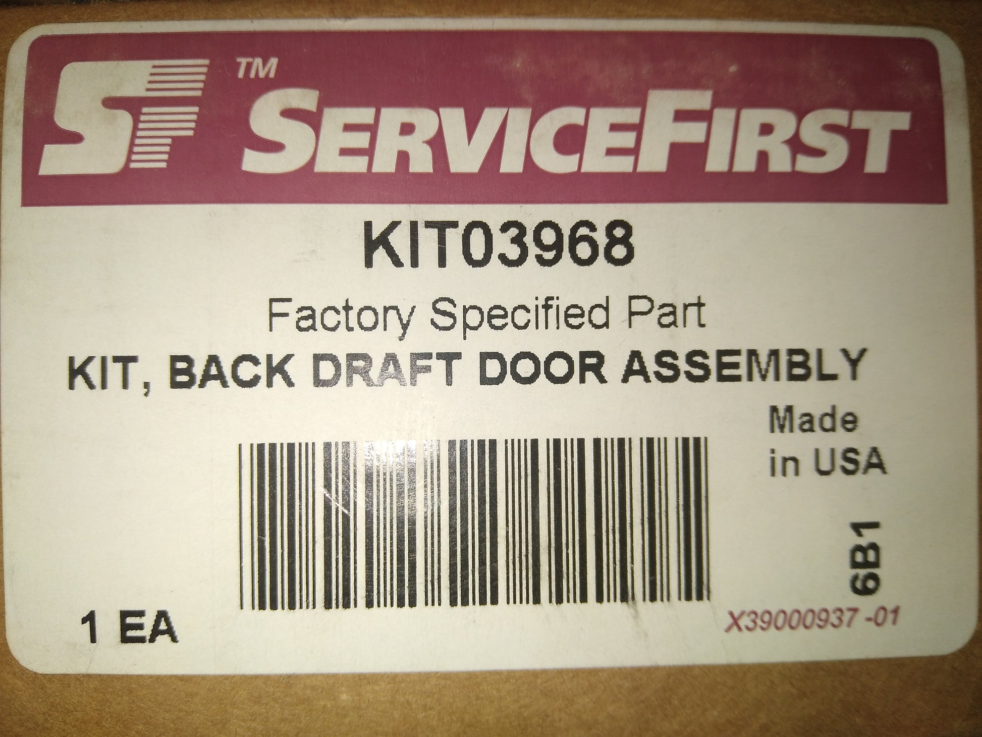 BACK DRAFT DOOR ASSEMBLY