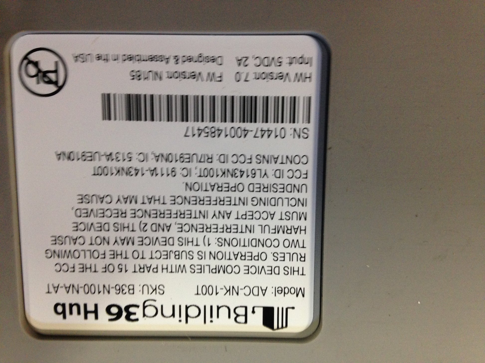 B36 CELLULAR HUB, 5VDC, 2A