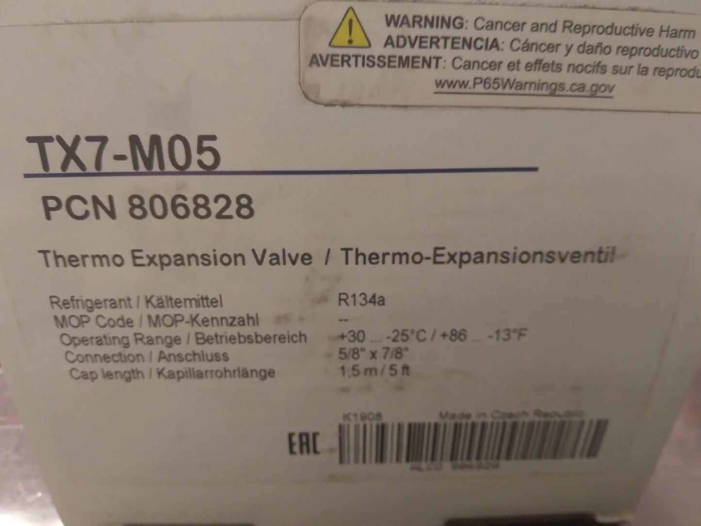 THERMOSTATIC EXPANSION VALVE 30 TON R134A