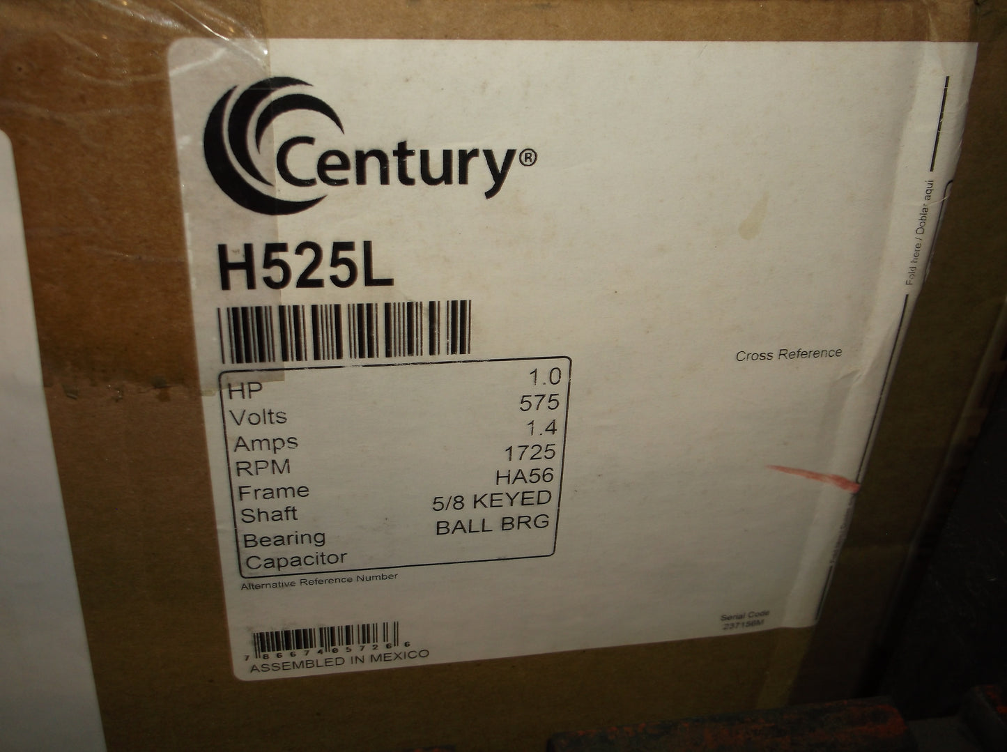 1HP GENERAL PURPOSE MOTOR 575/60/3 RPM:1725/1-SPEED