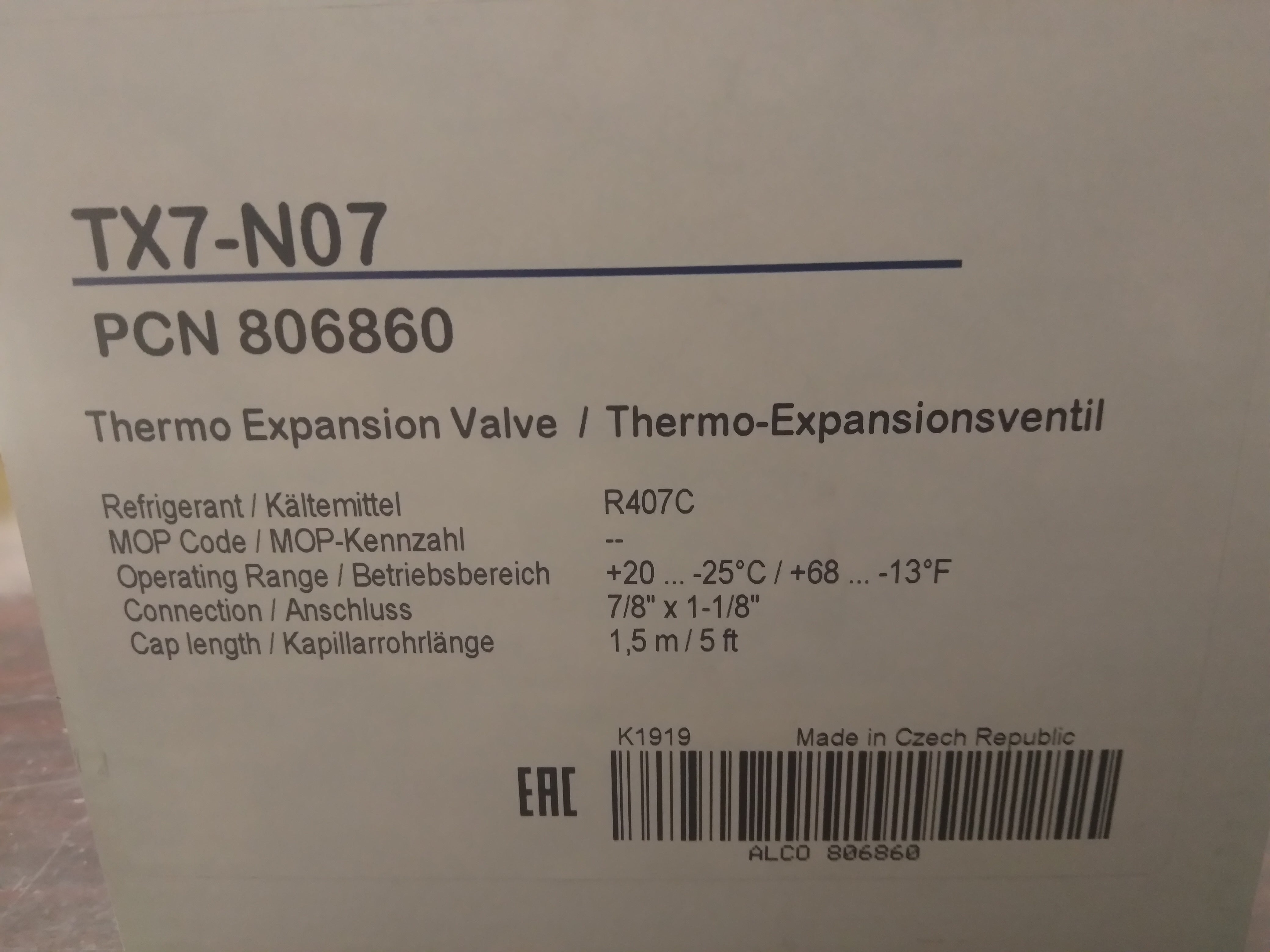 20 Ton Thermostatic Expansion Valve With Adjustable Superheat