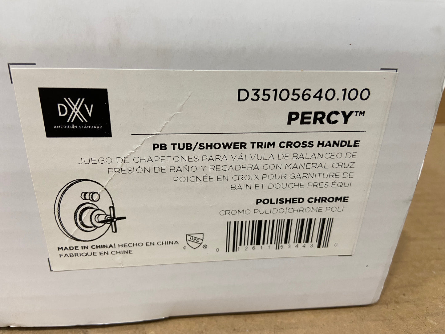 PERCY PRESSURE BALANCED TUB/SHOWER DIVERTER VALVE TRIM KIT