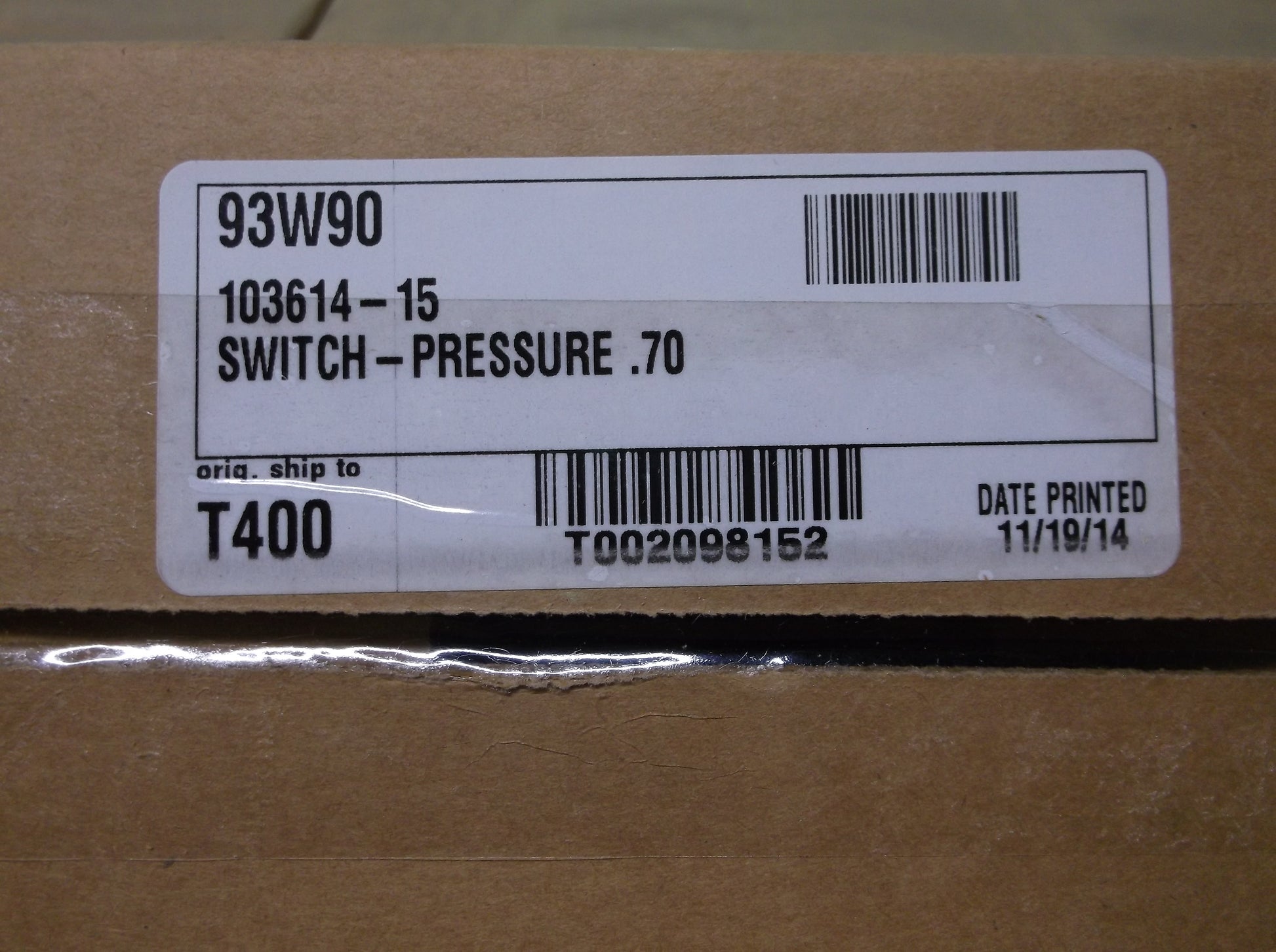 PRESSURE SWITCH ASSEMBLY  125VAC  -0.70" WC, 