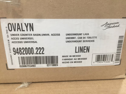 OVALYN LINEN UNIVERSAL ACCESS UNDERMOUNT BASIN