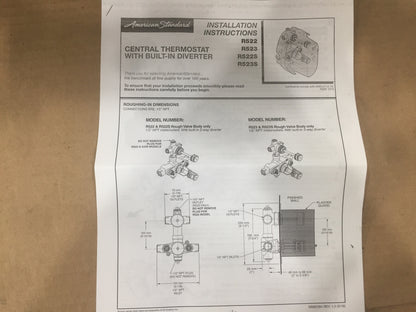  2-HANDLE THERMOSTATIC ROUGH VALVE