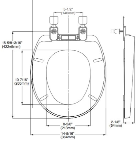 TELESCOPING ROUND TOILET SEAT LINEN