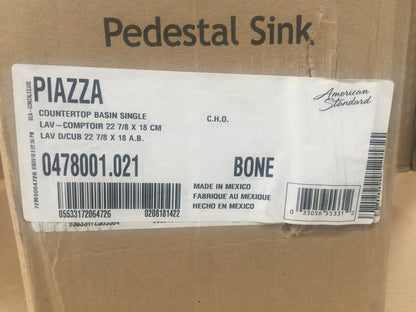 PIAZZA PEDESTAL SINKBASIN SINGLE BONE