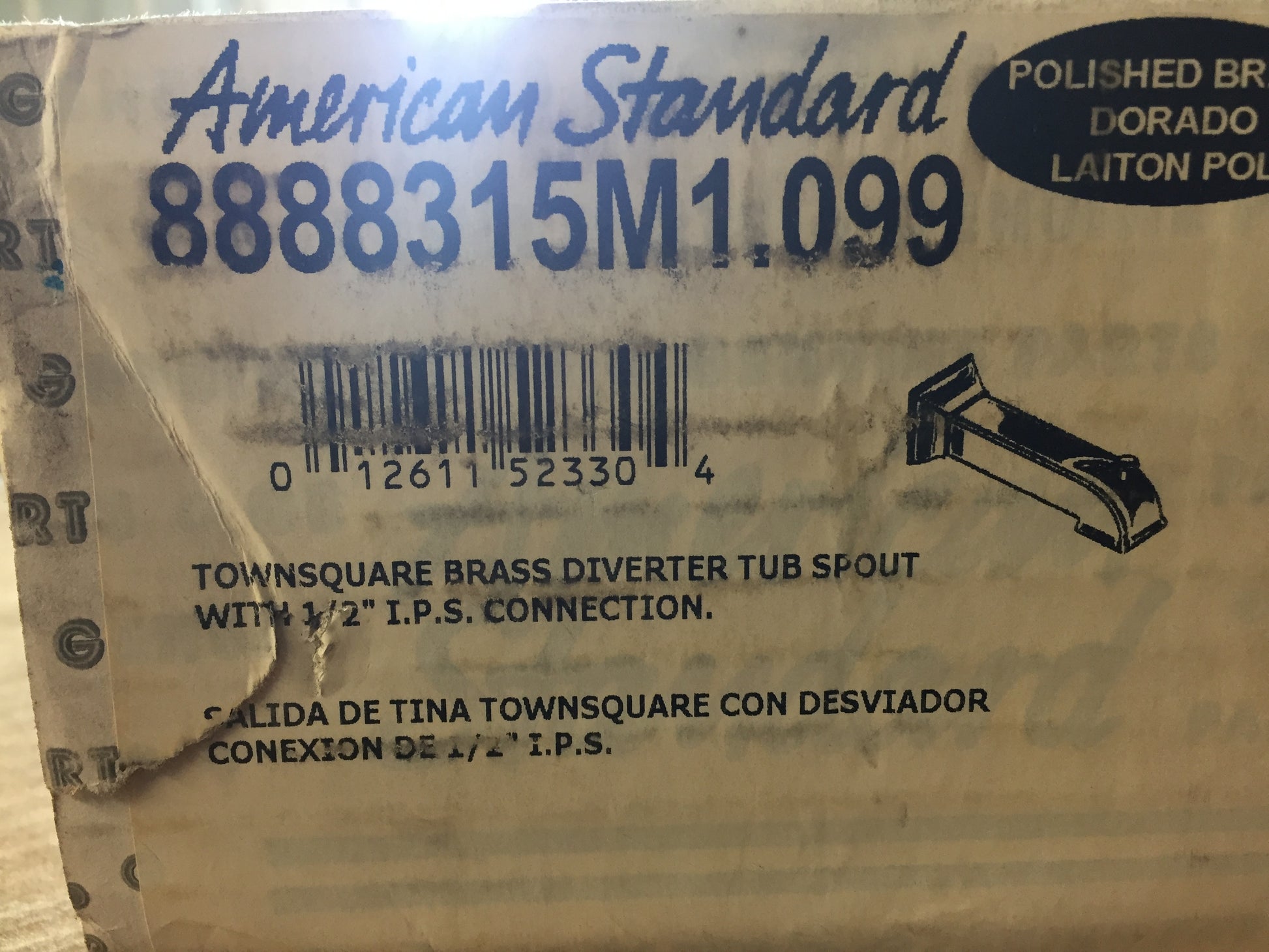 TOWNSQUARE DIVERTER TUB SPOUT