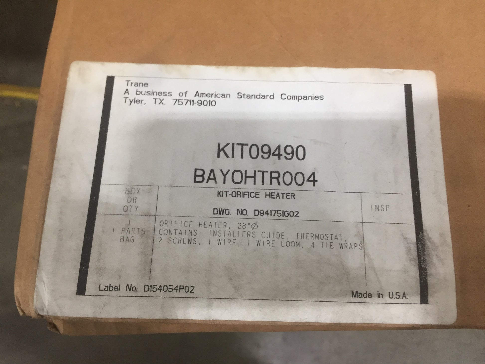 ORIFICE HEATER, BAYOHTR004