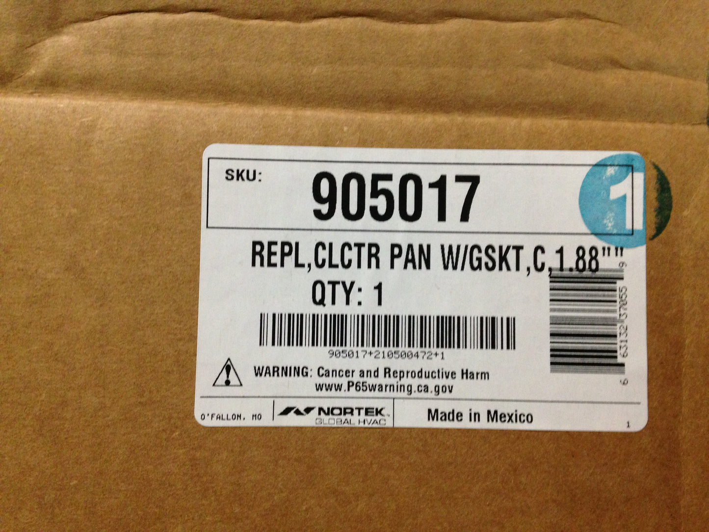 REPLACEMENT CLCTR PAN WITH GASKET C, 1.88"