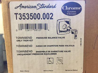 TOWNSEND CHROME PRESSURE BALANCE SHOWER ONLY TRIM KIT