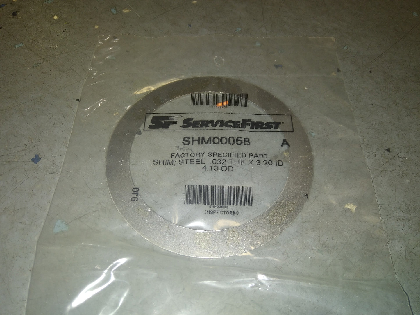 STEEL SHIM .032" THICK X 3.20" ID X 4.13" OD