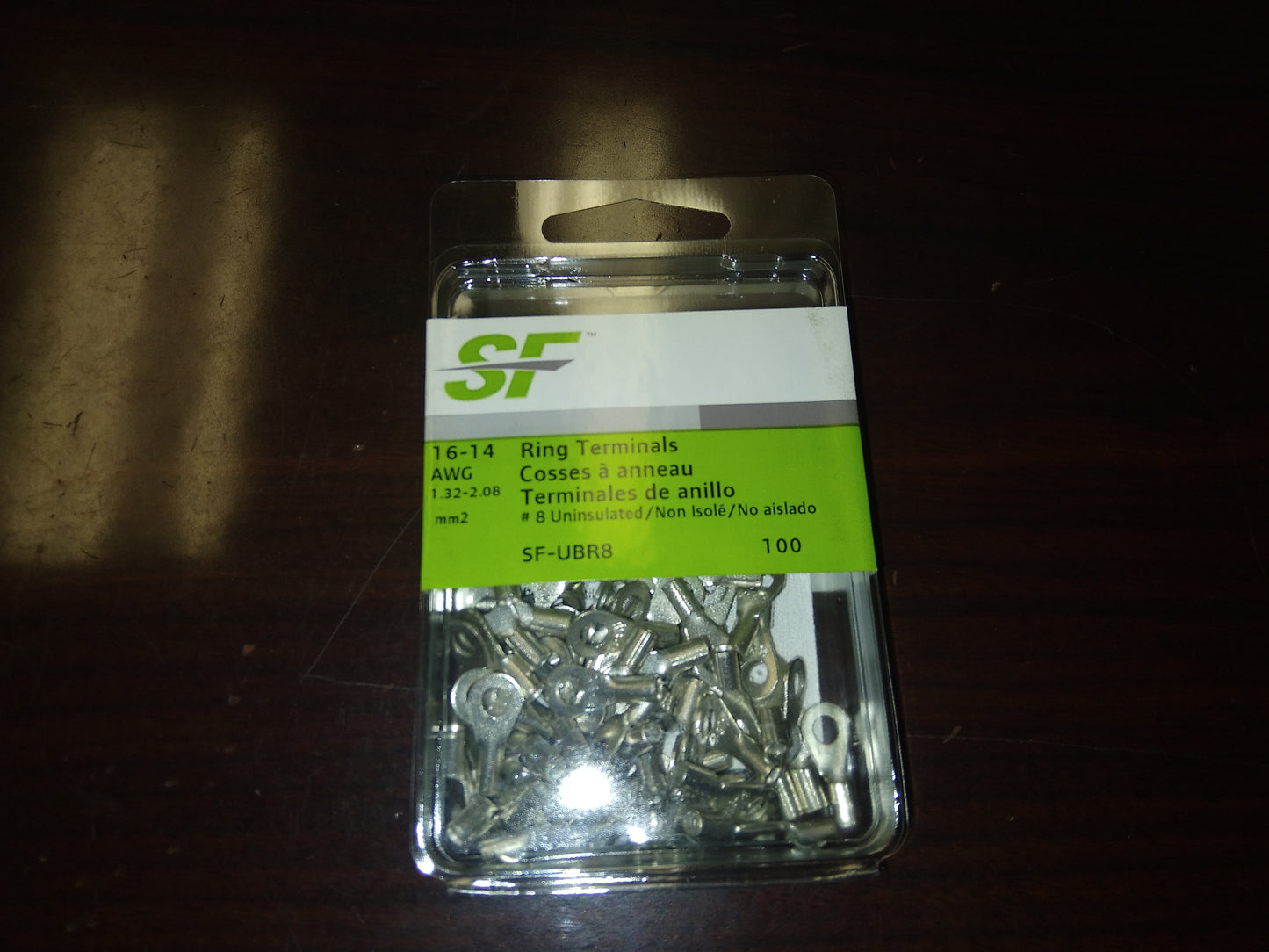 16-14 AWG #8 RING TERMINALS (100 PER PACK)