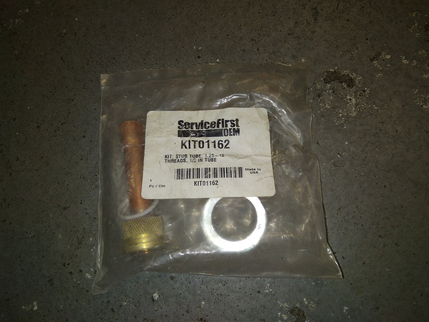 KIT; STUB TUBE, 1.25-12 THREADS, 1/2" TUBE