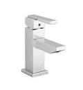 TIMES-SQUARE BRUSHED NICKEL MONOBLOCK BATHROOM FAUCET LESS DRAIN