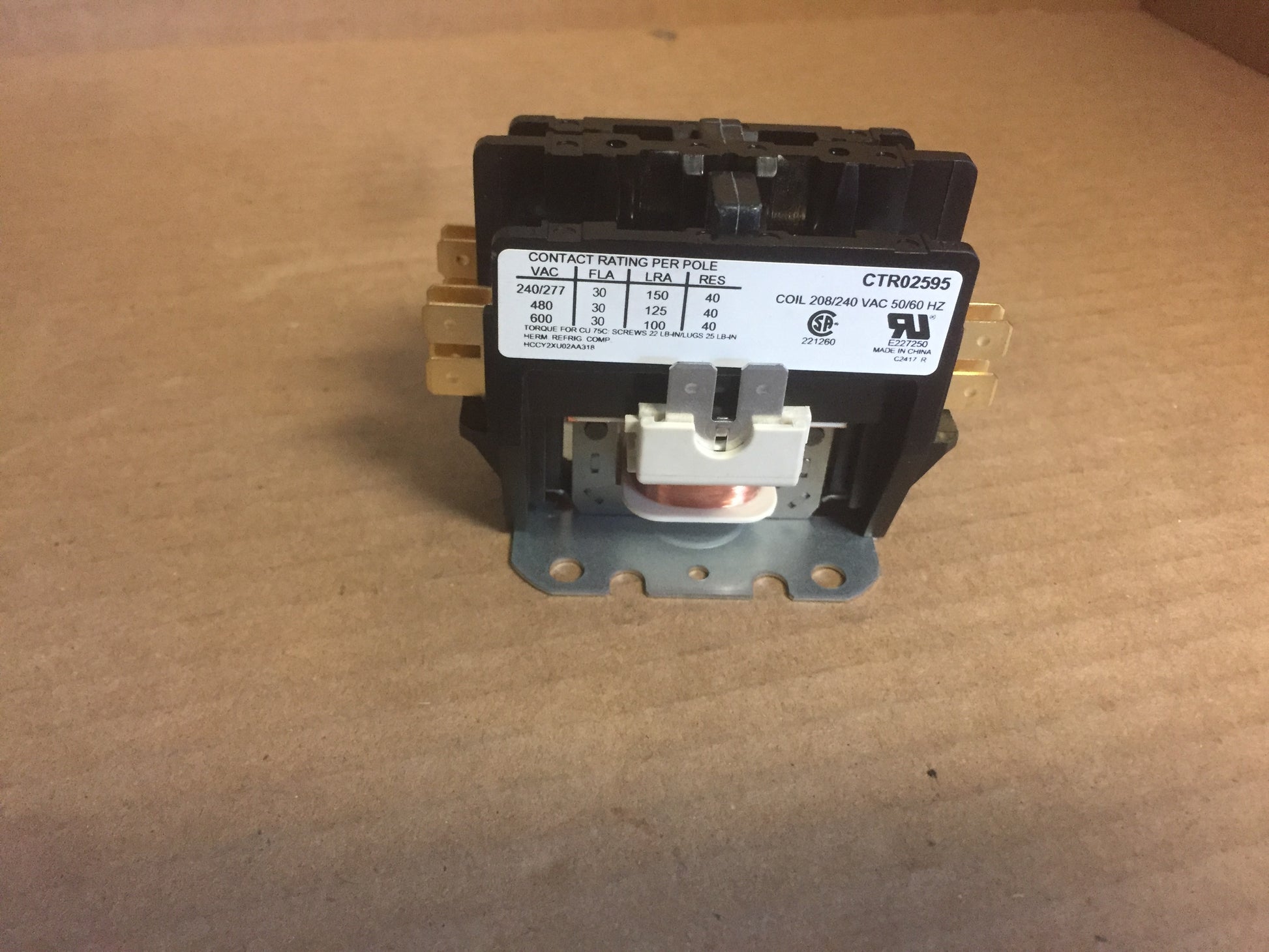 2 POLE, 30 AMP CONTACTOR 208-240 VOLT