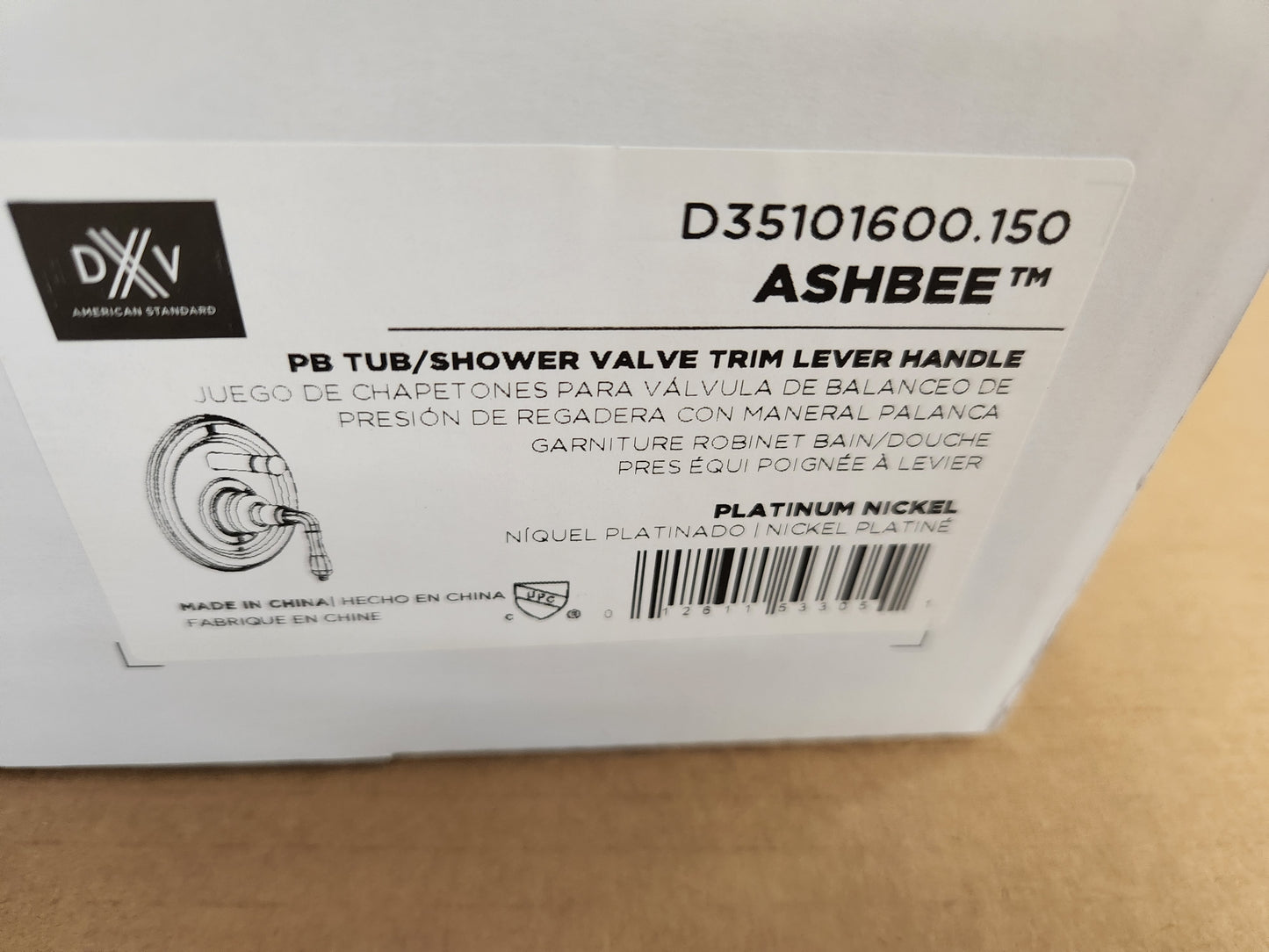 ASHBEE PLATINUM NICKEL PB TUB/SHOWER VALVE TRIM LEVER HANDLE