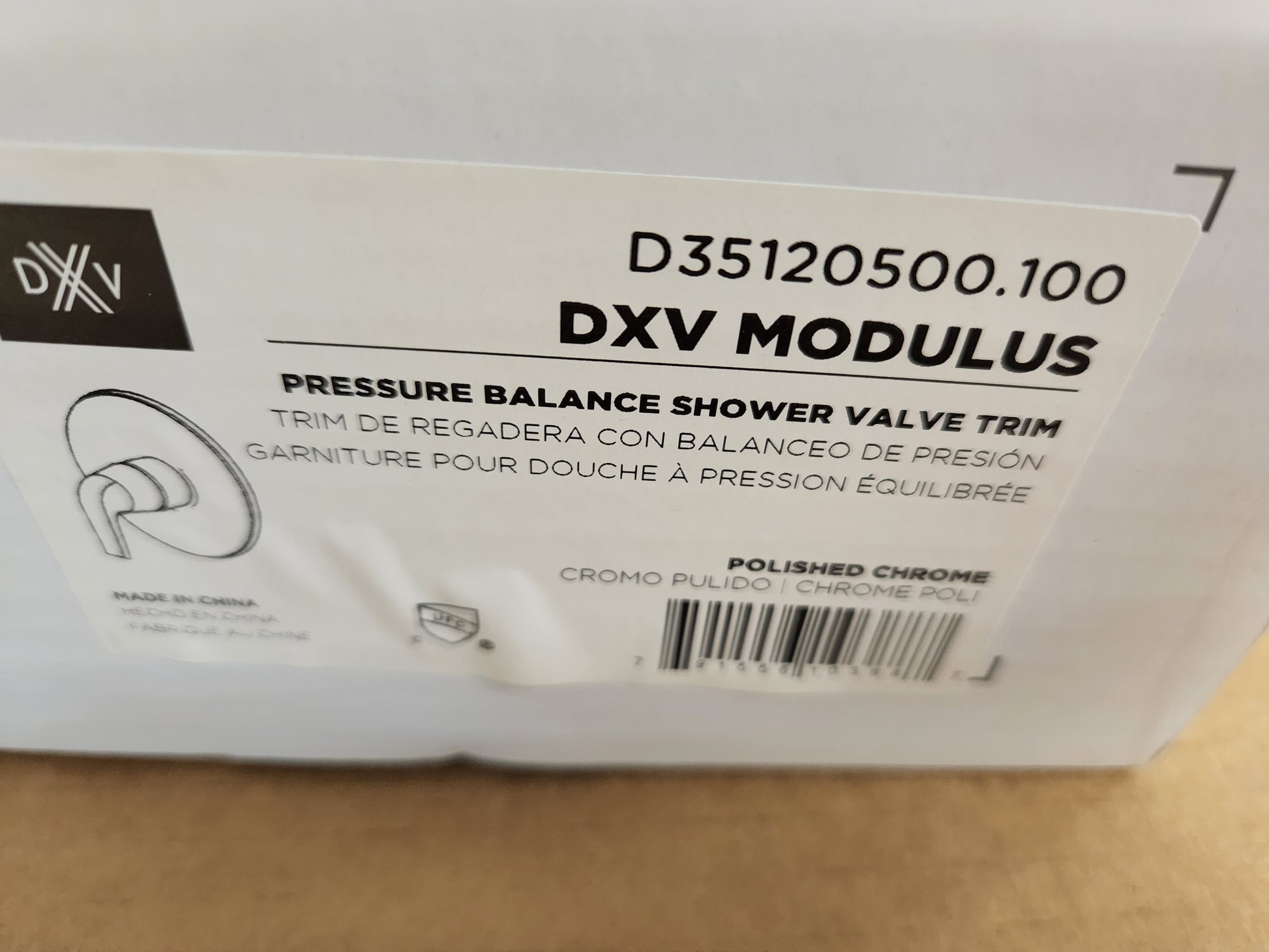 DVX MODULUS POLISHED CHROME PRESSURE BALANCE SHOWER VALVE TRIM