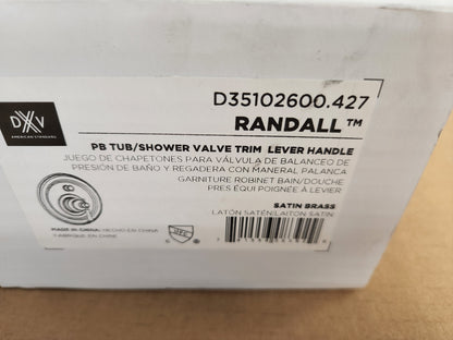 RANDALL SATIN BRASS PB TUB/SHOWER VALVE TRIM LEVER HANDLE