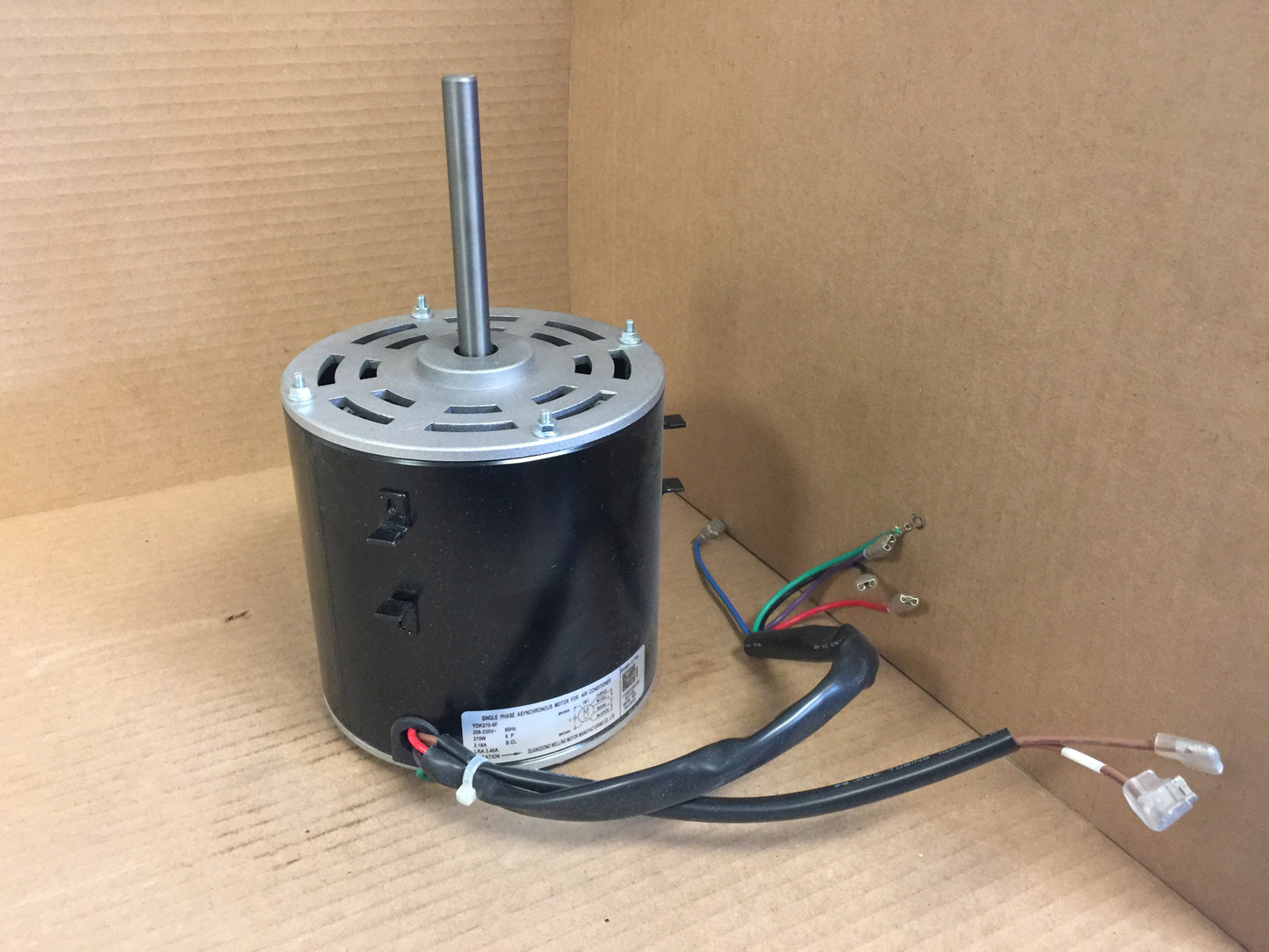 1/2 HP FAN MOTOR FOR AIR CONDITONER; 208-230/60/1, 1075 RPM, , 1 SPEED