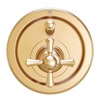 RANDALL SATIN BRASS PB TUB/SHOWER VALVE TRIM CROSS HANDLE