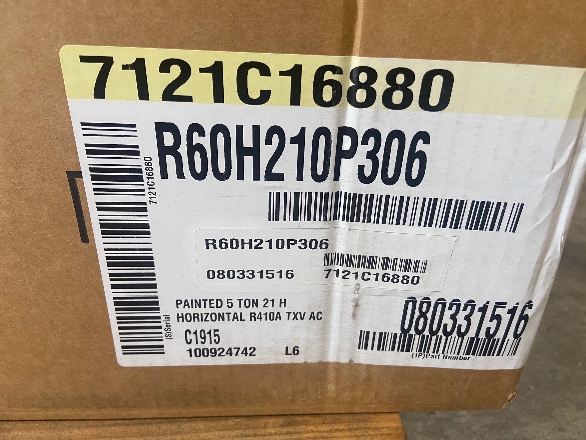 5 TON AC/HP HORIZONTAL CASED "A" ALUMINUM COIL, R-410A CFM 2000