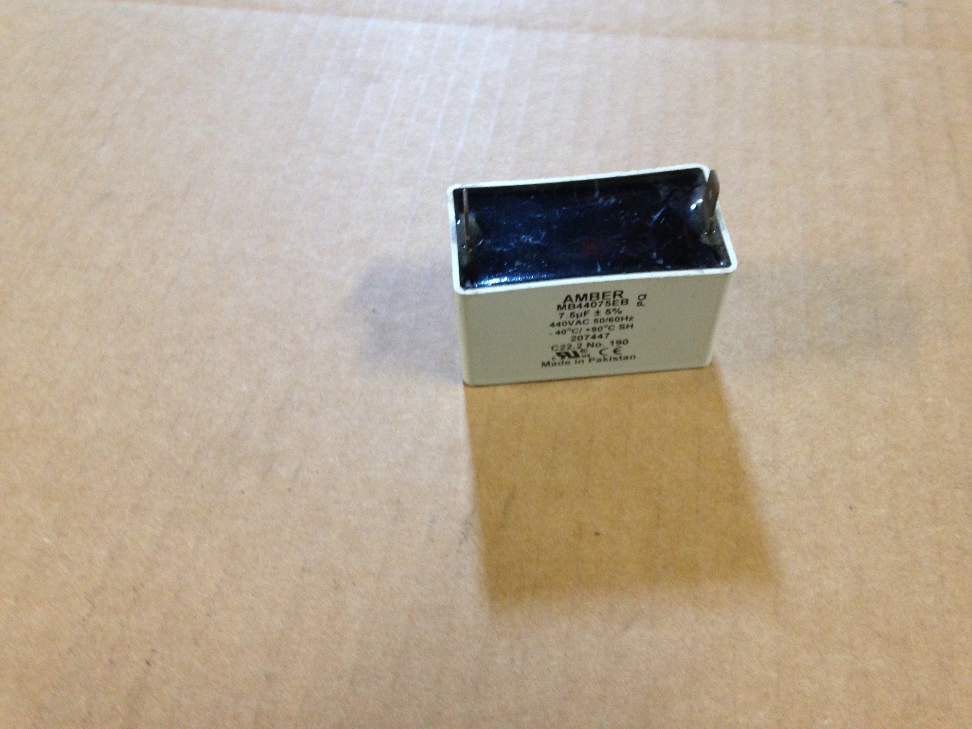 7.5uF X 440VAC RECTANGLE CAPACITOR, 50-60 – Surplus City Liquidators